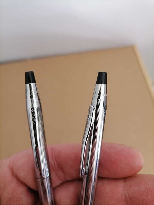 Genuine CROSS Silver Ballpoint Pen and Pencil Writing Set