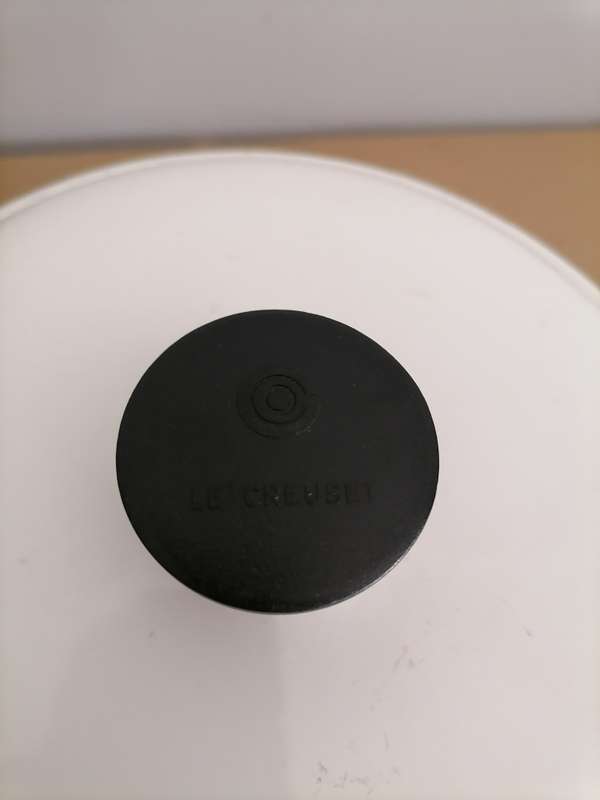 Vintage Le Creuset 23 Enameled Cast Iron Enzo Mari La Mama WHITE Fondue Pot GREAT