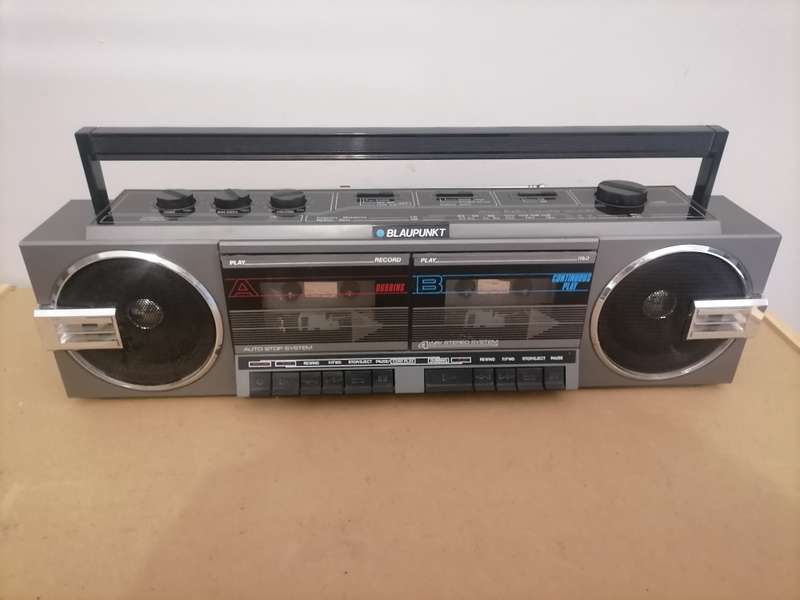 Vintage BLAUPUNKT - FM/AM Double Cassette Tape Player Boombox Radio, Mic, Recorder Grey 100% WORKING
