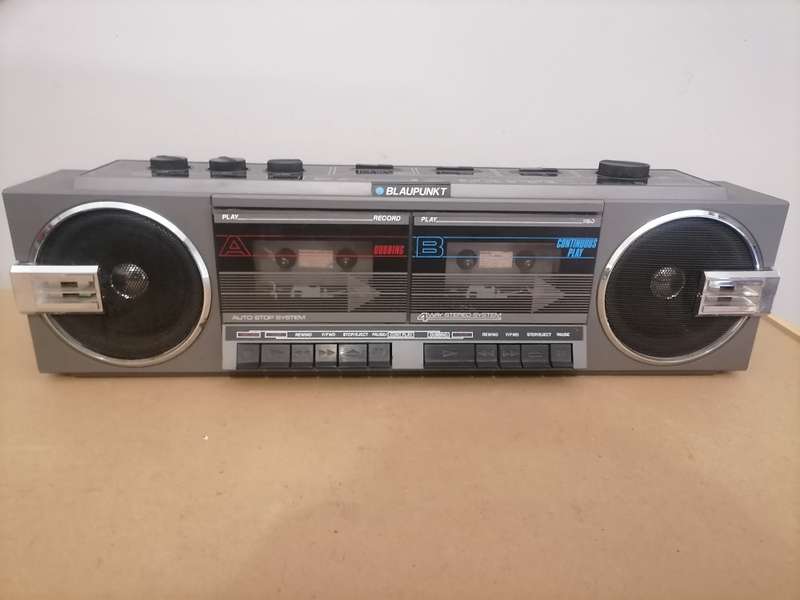 Vintage BLAUPUNKT - FM/AM Double Cassette Tape Player Boombox Radio, Mic, Recorder Grey 100% WORKING