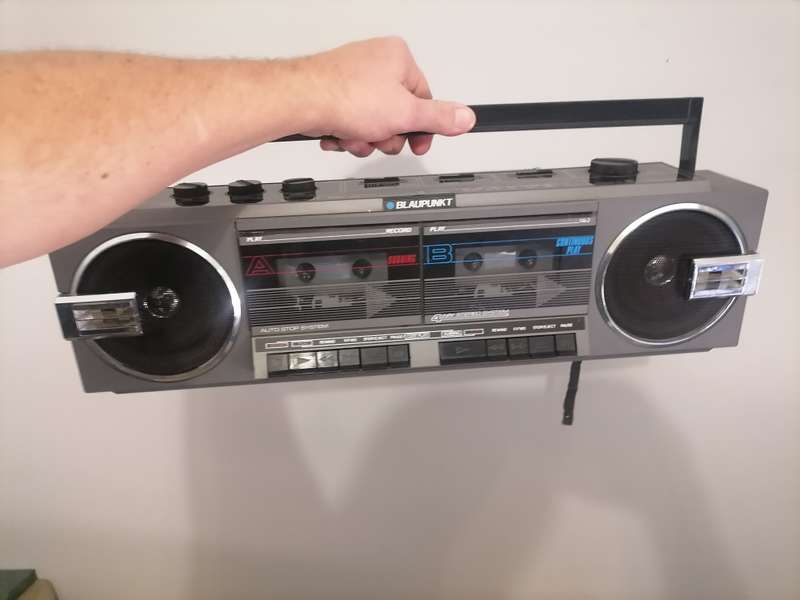 Vintage BLAUPUNKT - FM/AM Double Cassette Tape Player Boombox Radio, Mic, Recorder Grey 100% WORKING