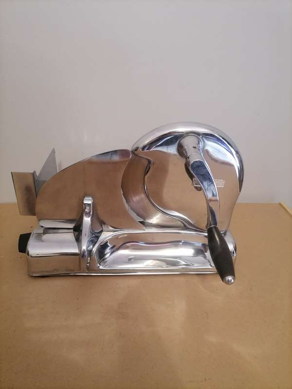 VERY RARE - VINTAGE Pineware SLICER Manual Hand Crank Slicing Machine-Stainless & Chrome