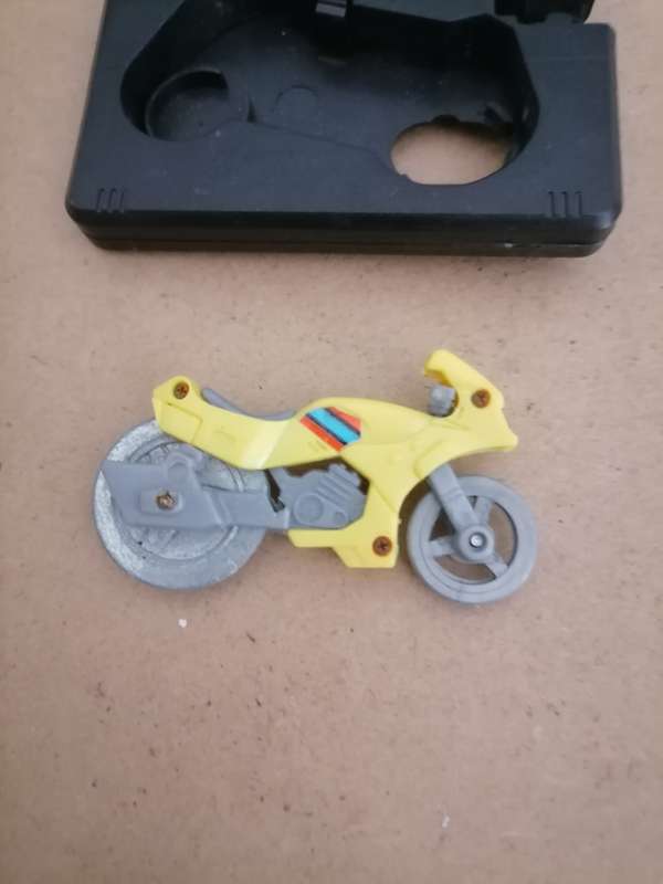 Vintage 1988 Sega Pocket Power Motorcycle Street Bike Yellow - No Rip Cord