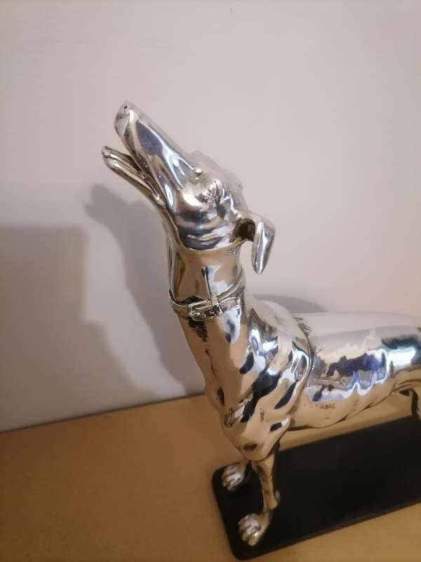 Greyhound Statue Sculpture, Resin Creative Electroplating Greyhound Ornaments TV Cabinet Living Room