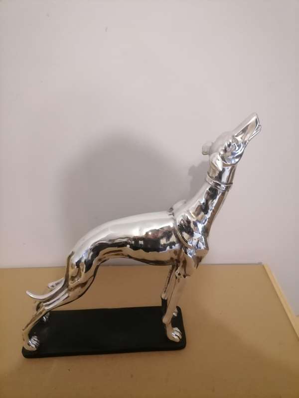 Greyhound Statue Sculpture, Resin Creative Electroplating Greyhound Ornaments TV Cabinet Living Room
