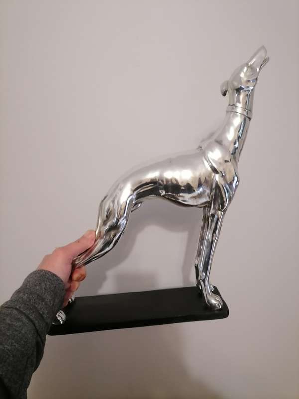 Greyhound Statue Sculpture, Resin Creative Electroplating Greyhound Ornaments TV Cabinet Living Room
