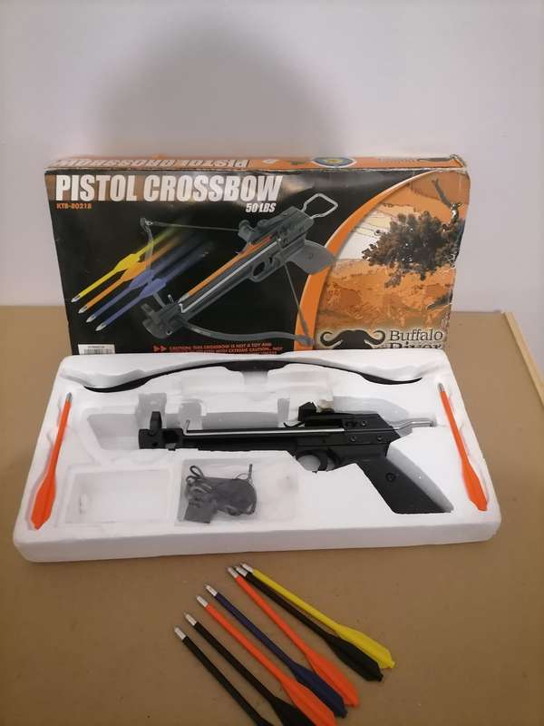 Pistol Crossbow 50 LBS - KTB-8021B - BUFFALO RIVER  - 10 Arrows - 100% COMPLETE
