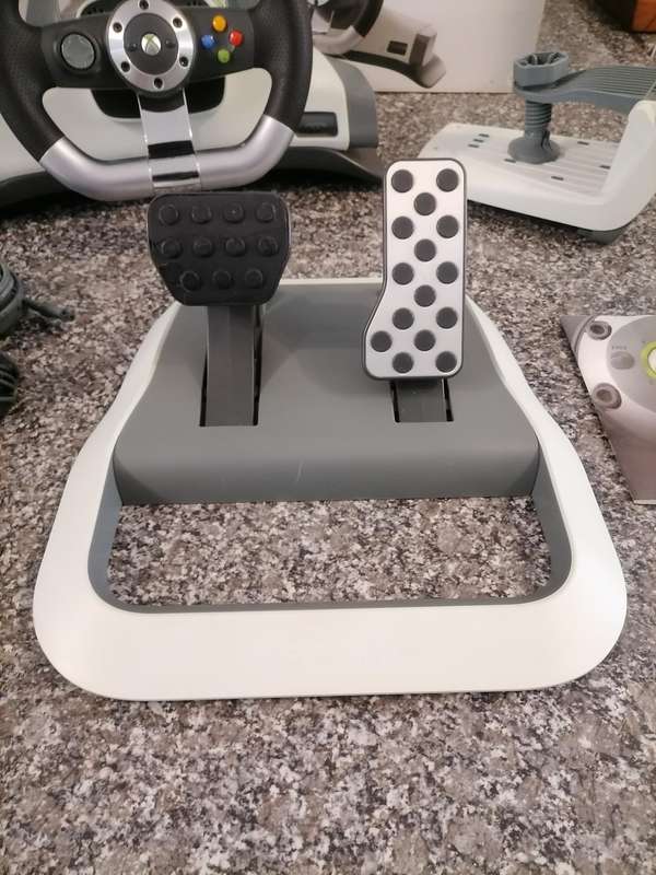 Microsoft Xbox 360 Wireless Racing Steering Wheel, Pedals, Clamp Mounting - BOOKLET - VERY RARE