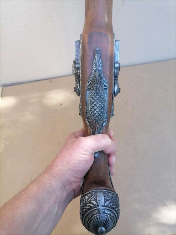 Madera non-firing replica of a St. Etienne 1718 side by side flintlock pistol