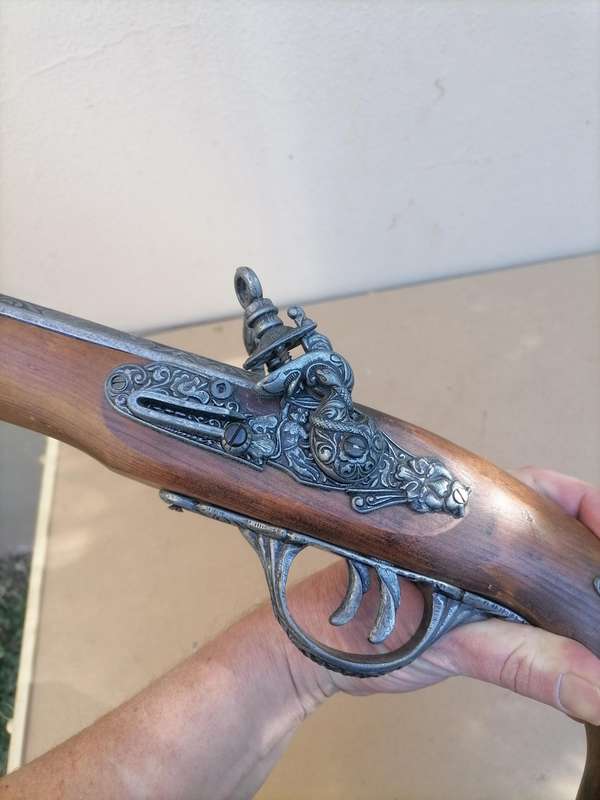 Madera non-firing replica of a St. Etienne 1718 side by side flintlock pistol