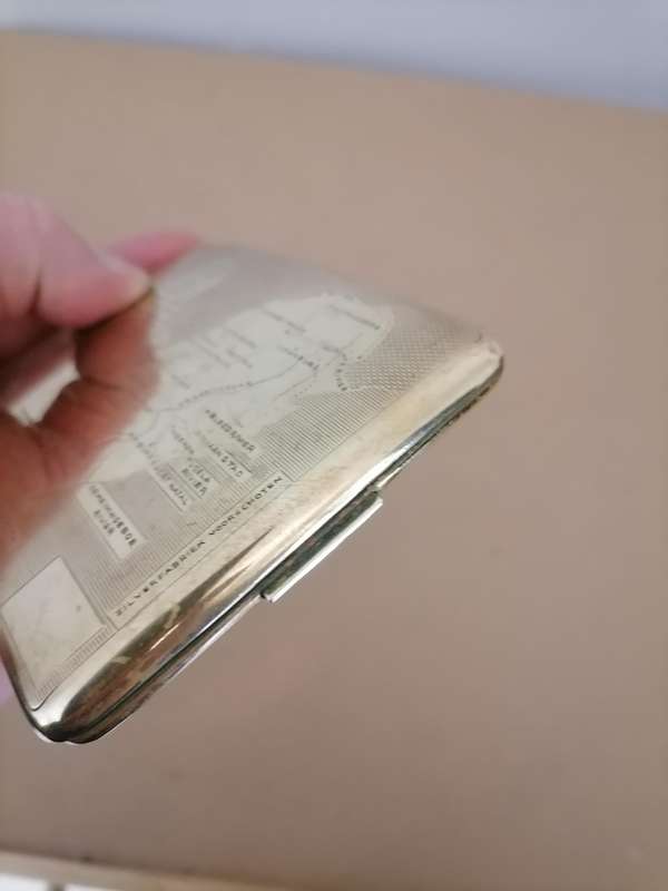 VOORTREKKER MONUMENT~ CIGARETTE CASE~MAP OF SA~BY ZILVERFABRIEK VOORSCHOTEN~HOLLAND