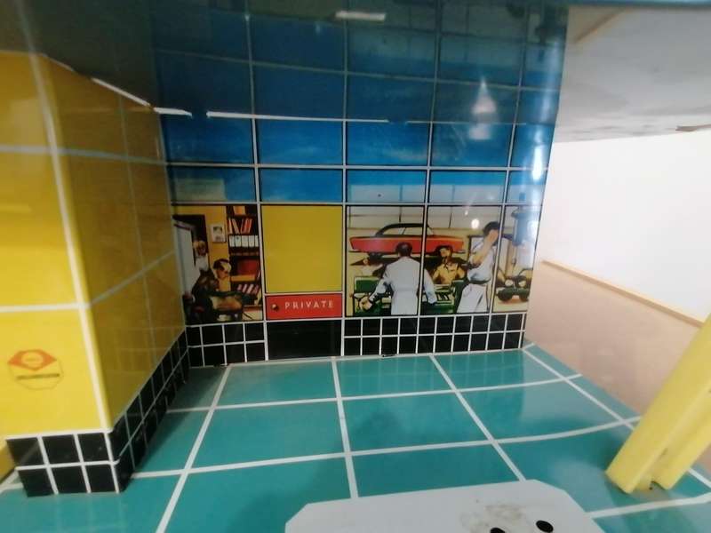 1960's VINTAGE TIN TOY METTOY SHELL FILLING STATION GARAGE RARE