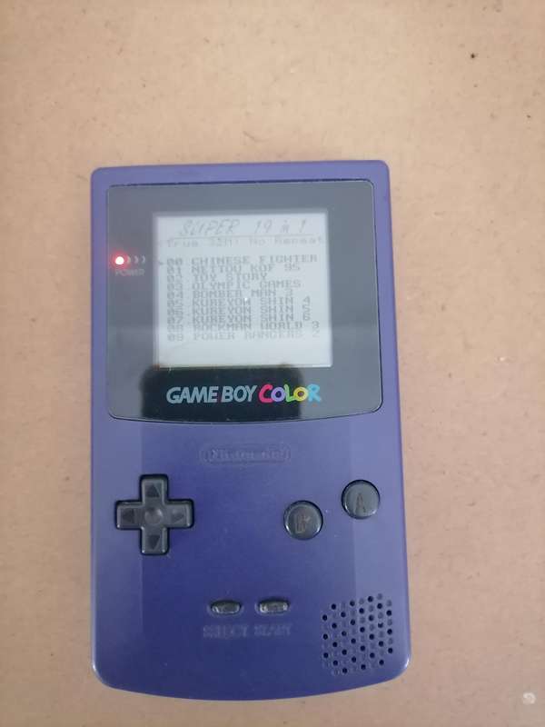 1998 Nintendo Game Boy Color Console CGB-001 Grape Purple + Super 19 in 1 Game - 100% WORKING
