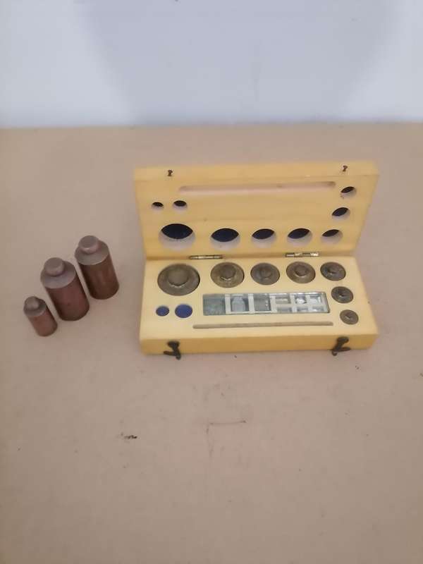 Vintage Full Set Gram Apothecary Copper Weight in Box