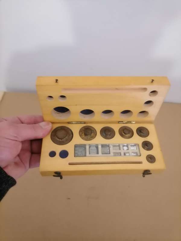 Vintage Full Set Gram Apothecary Copper Weight in Box