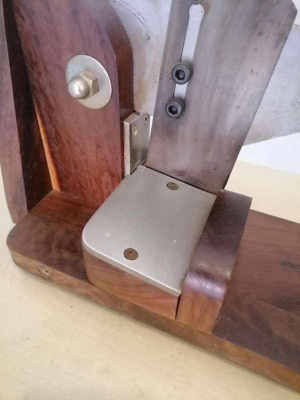Solid OAK Biltong Slicer with Warthog tusk - AMAZING CONDITION VERY Heavy