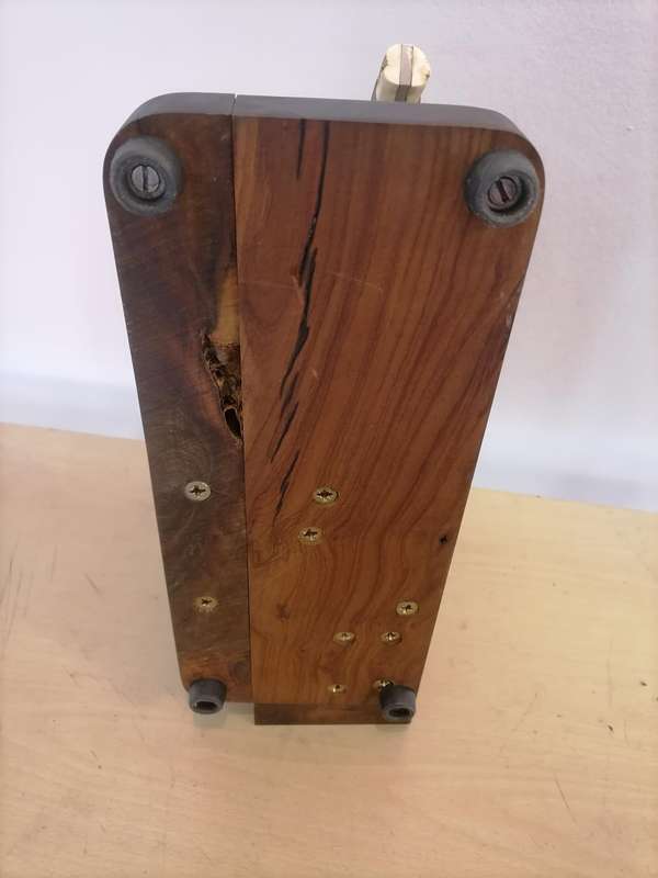 Solid OAK Biltong Slicer with Warthog tusk - AMAZING CONDITION VERY Heavy