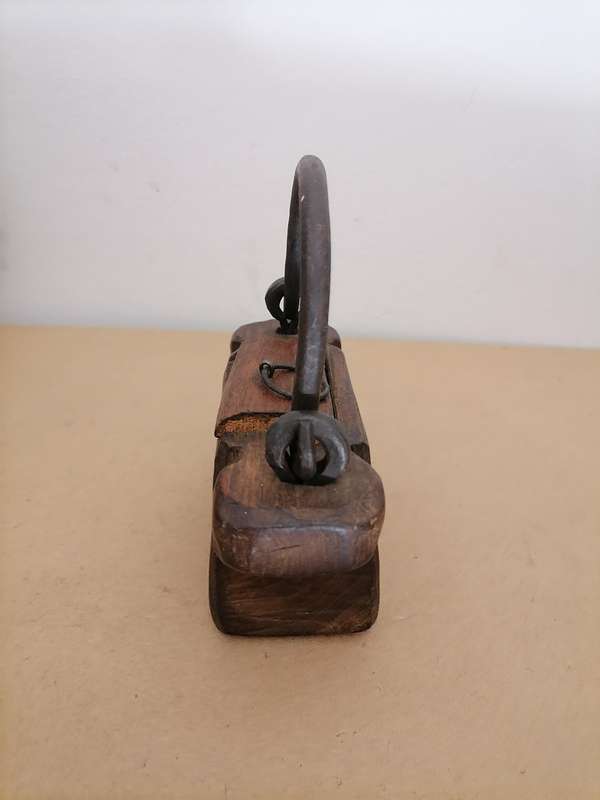 ANTIQUE HANDMADE WOODEN OIL POT VERY RARE