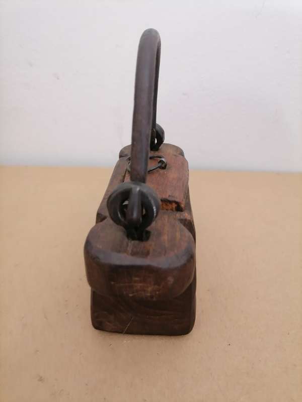 ANTIQUE HANDMADE WOODEN OIL POT VERY RARE