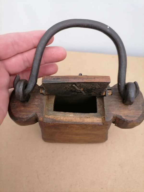 ANTIQUE HANDMADE WOODEN OIL POT VERY RARE