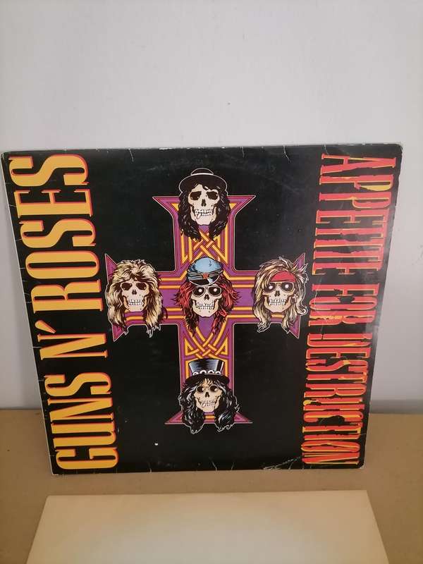 Vtg 1988 GUNS N ROSES Album APPETITE FOR DESTRUCTION Vinyl w Inner OG NEAR MINT!