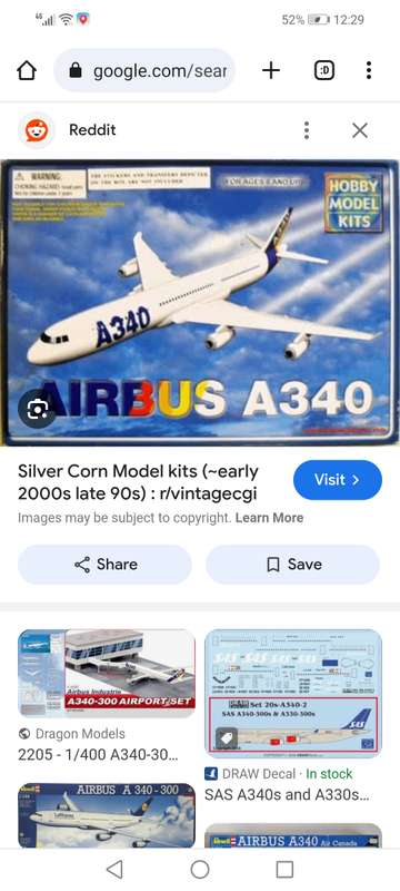 Silver Corn Model kits (~early 2000s late 90s) - AIRBUS A340 - BRAND NEW