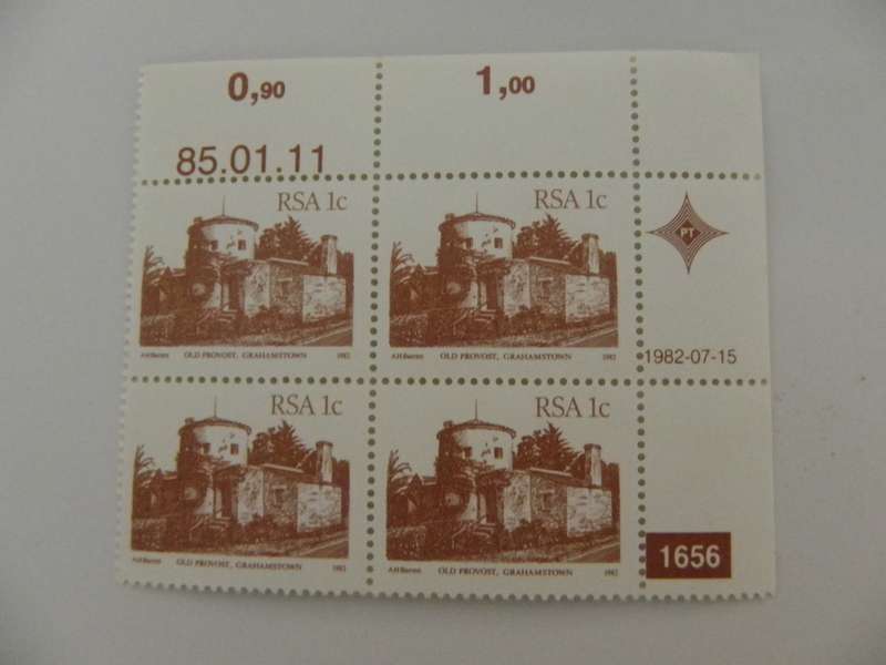RSA 4th Definitive Series (1982) - 1c Mint Control Block #1656 Dated 85.01.11