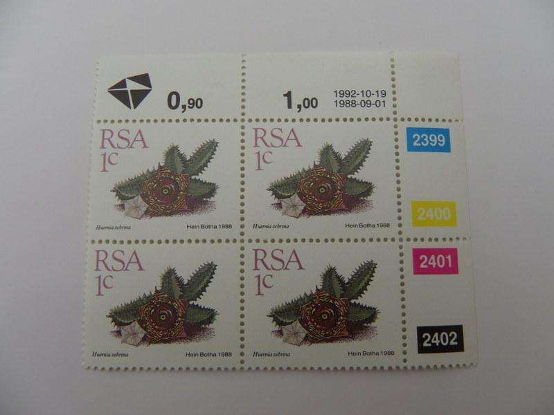 RSA 5th Definitive Series (1988) - Succulents 1c Mint Control Block #2399 Dated 1992-10-19