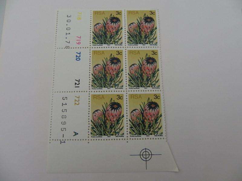 RSA 3rd Definitive Series (1977) - 3c Mint Control Block #718 Dated 30.01.78 A Block