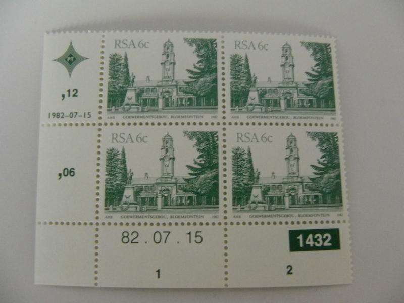 RSA 4th Definitive Series (1982) - 6c Mint Control Block #1432 Dated 82.07.15