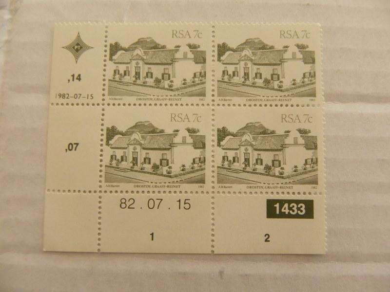 RSA 4th Definitive Series (1982) - 7c Mint Control Block #1433 Dated 82.07.15