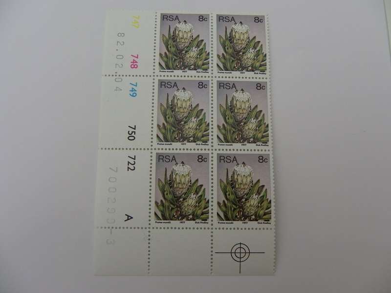 RSA 3rd Definitive Series (1977) - 8c CTO Cancelled Control Block (#748 A-block Dated 82.02.04)