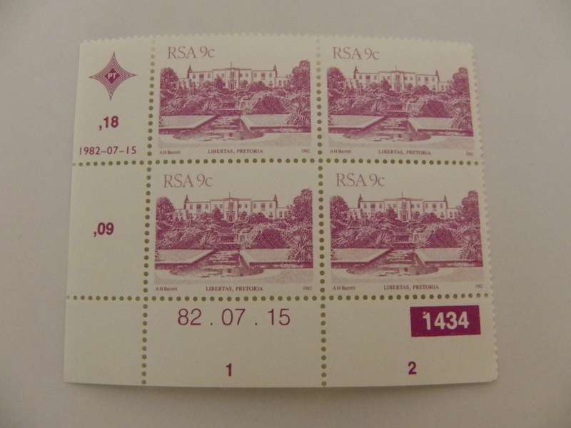 RSA 4th Definitive Series (1982) - 9c Mint Control Block #1434 Dated 82.07.15