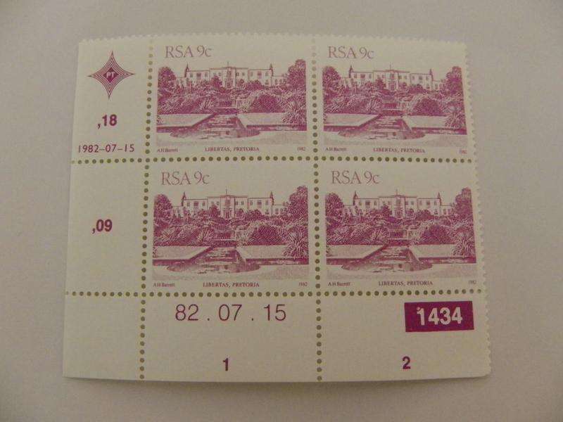 RSA 4th Definitive Series (1982) - 9c Mint Control Block #1434 Dated 82.07.15