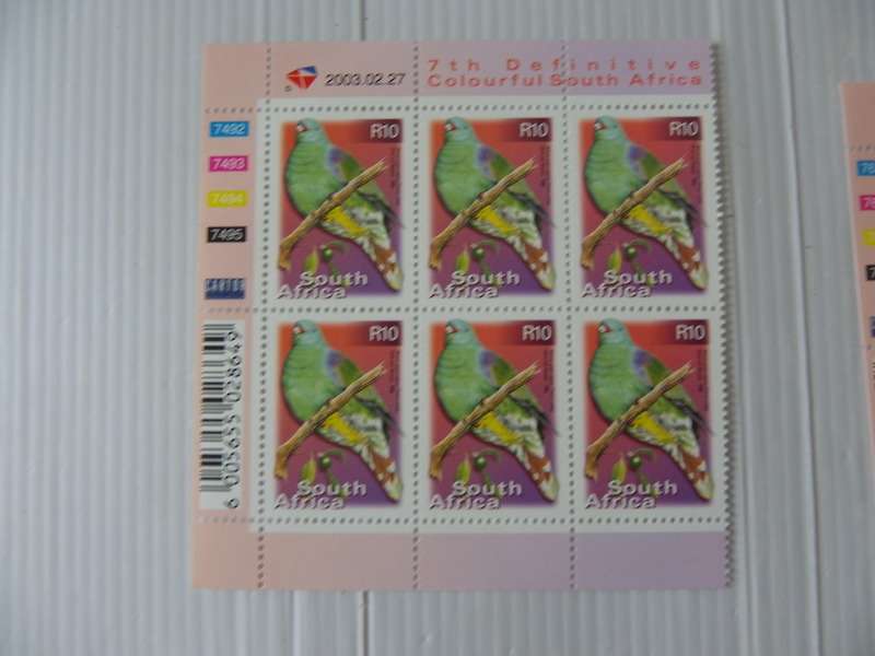 RSA 7th Definitive Series (2000) - Colourful SA R10 Mint Control Block #7492 Dated 2003-02-27