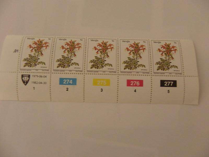 Venda 1st Definitive Series (1979) - 1c Mint Control Block (274 Dated 1982-04-30)