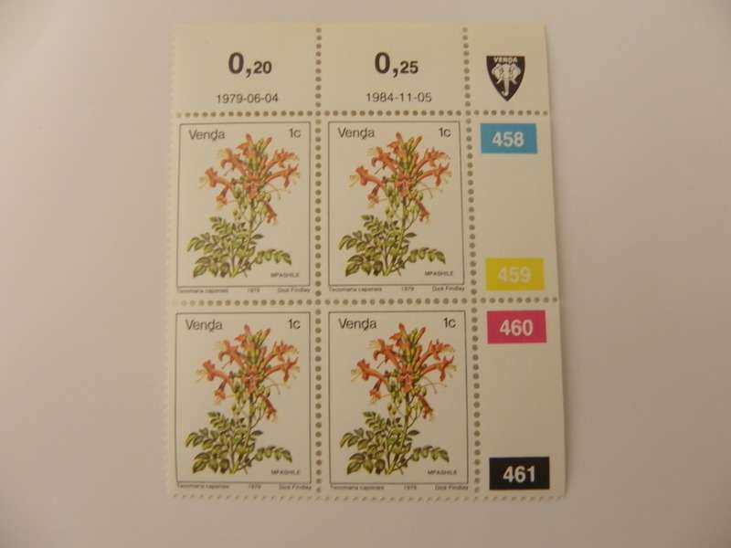 Venda 1st Definitive Series (1979) - 1c Mint Control Block (458 Dated 1984-11-05)