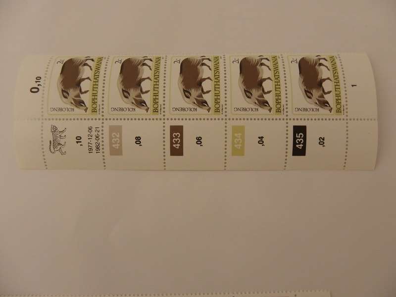 Bophuthatswana 1st Definitive Series (1977) - Animals 2c Mint Control Block #432 Dated 1982-06-11
