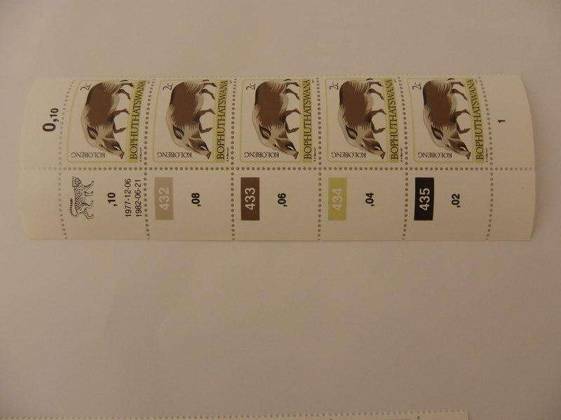 Bophuthatswana 1st Definitive Series (1977) - Animals 2c Mint Control Block #432 Dated 1982-06-11