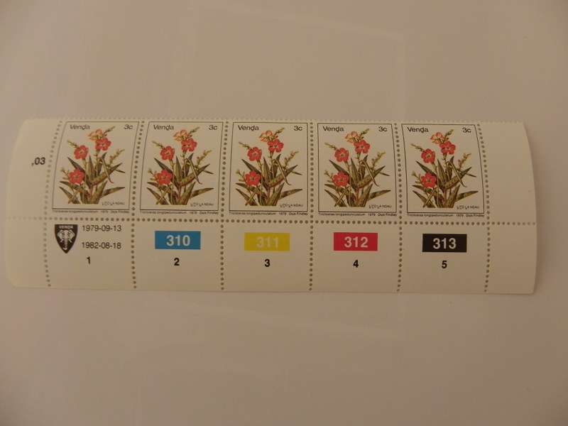 Venda 1st Definitive Series (1979) - 3c Mint Control Block (#310 Dated 1982-08-18)
