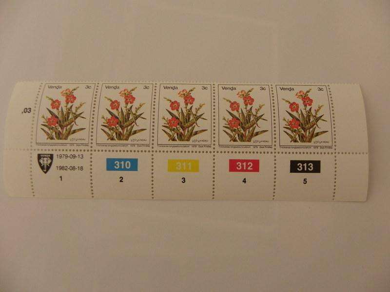 Venda 1st Definitive Series (1979) - 3c Mint Control Block (#310 Dated 1982-08-18)