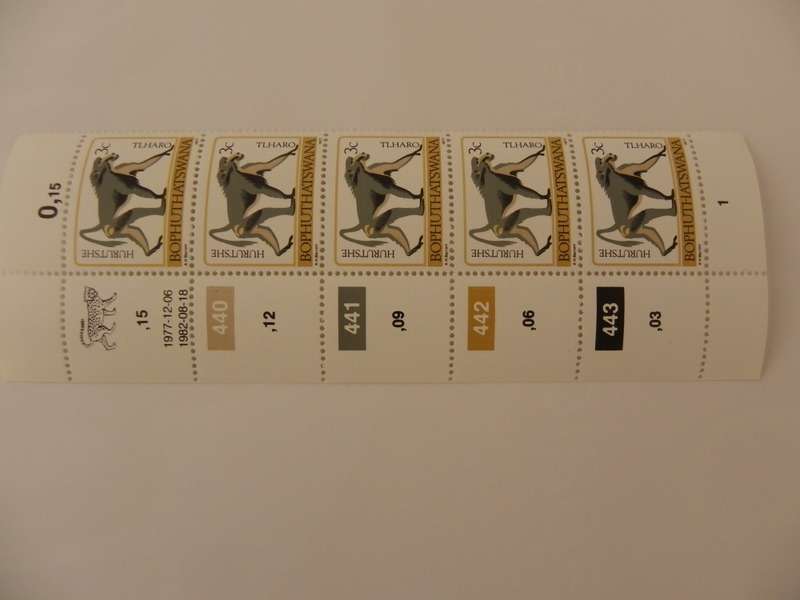 Bophuthatswana 1st Definitive Series (1977) - Animals 3c Mint Control Block #440 Dated 1982-08-18