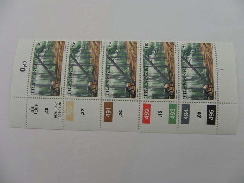 Transkei 1st Definitive Series (1976) - 8c Mint Control Block (#490 Dated 1982-01-20)