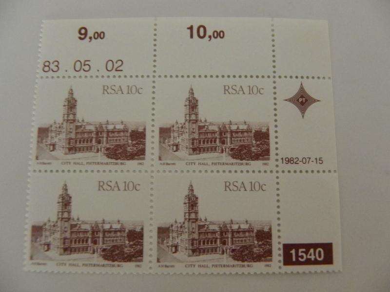 RSA 4th Definitive Series (1982) - 10c Mint Control Block #1540 Dated 83.05.02