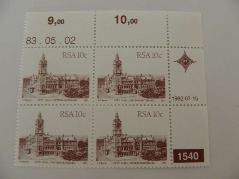 RSA 4th Definitive Series (1982) - 10c Mint Control Block #1540 Dated 83.05.02