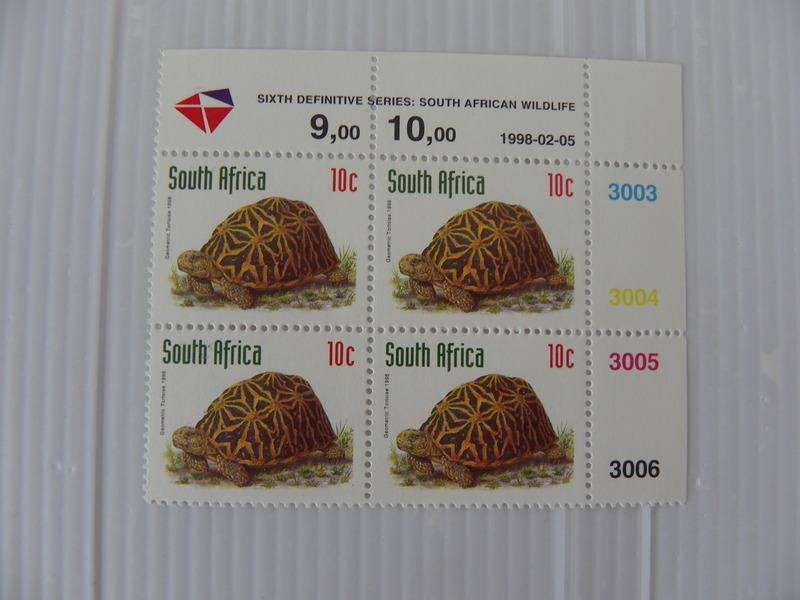 RSA 6th Redrawn Def Series (1998) - 10c Mint Control Block #3003 Dated 1998-02-05