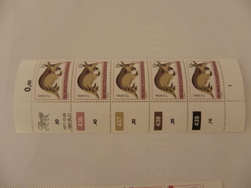 Bophuthatswana 1st Definitive Series (1977) - Animals 10c Mint Control Block #436 Dated 1982-06-21