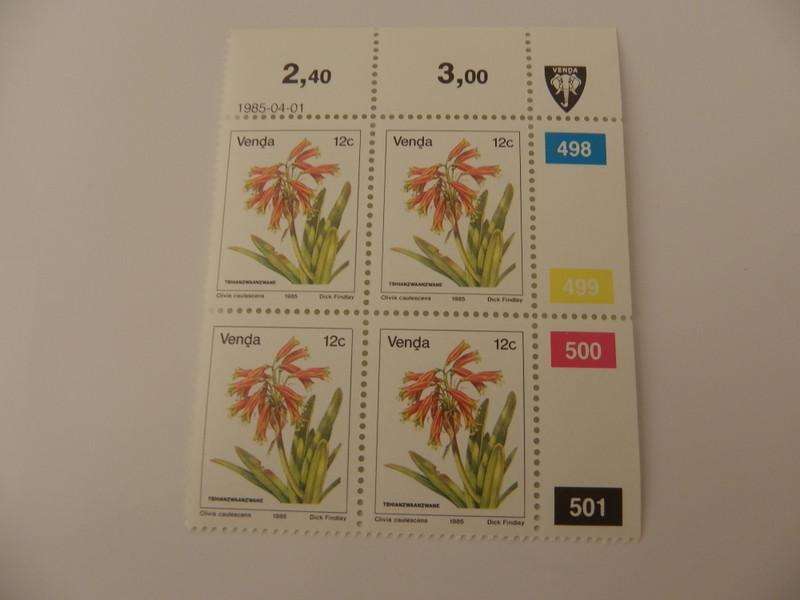 Venda 1st Definitive Series (1979) - 12c Mint Control Block (#498 Dated 1985-04-01)