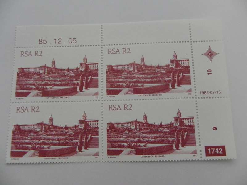 RSA 4th Definitive Series (1982) - R2 Mint Control Block #1742 Dated 85.12.05 (SACC @ R160)