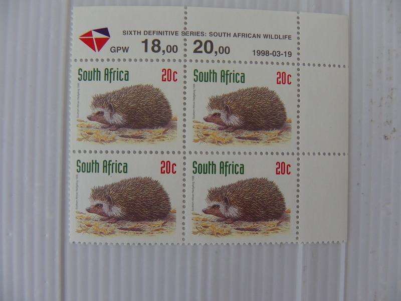 RSA 6th Definitive Series (1993) - 20c Mint Control Block No Number Dated 1998-03-19